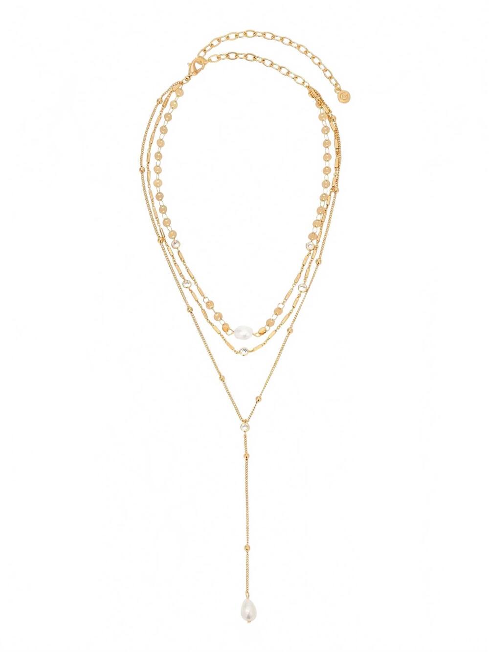 NEW ETTIKA forever falling pearl lariat necklace in gold